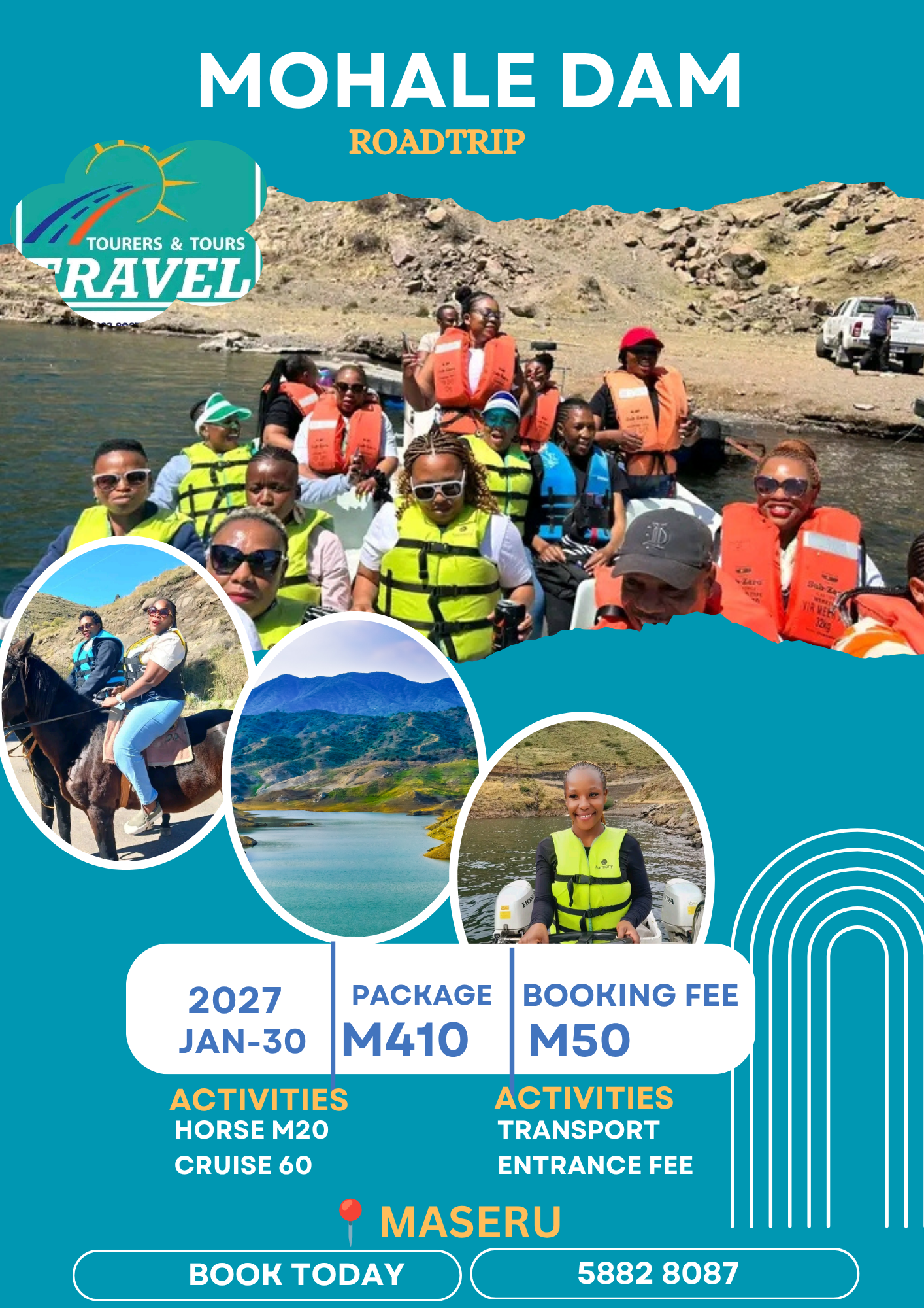 Mohale Dam roadtrip, book now on 5882 8087
